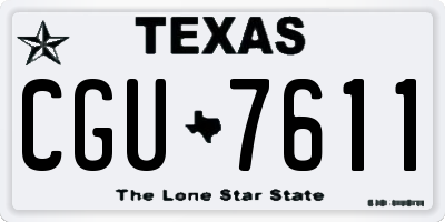 TX license plate CGU7611