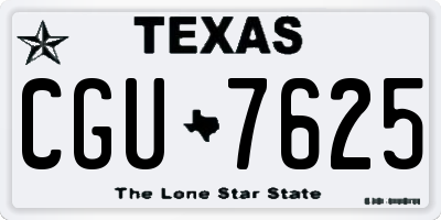 TX license plate CGU7625