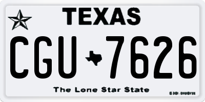 TX license plate CGU7626