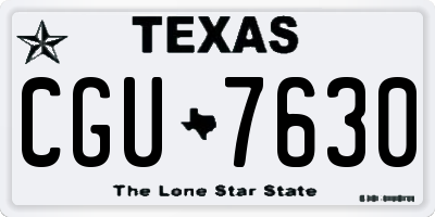 TX license plate CGU7630