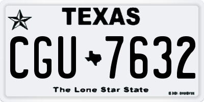 TX license plate CGU7632