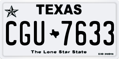 TX license plate CGU7633