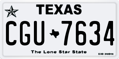TX license plate CGU7634