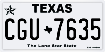 TX license plate CGU7635