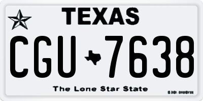 TX license plate CGU7638