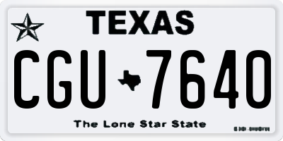 TX license plate CGU7640