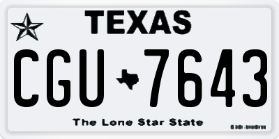 TX license plate CGU7643
