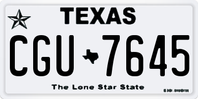 TX license plate CGU7645