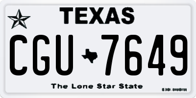 TX license plate CGU7649