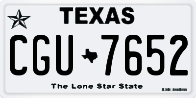 TX license plate CGU7652