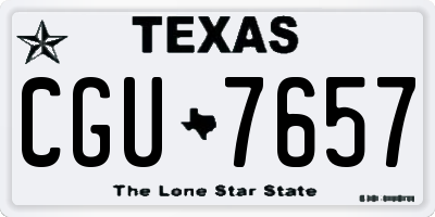 TX license plate CGU7657