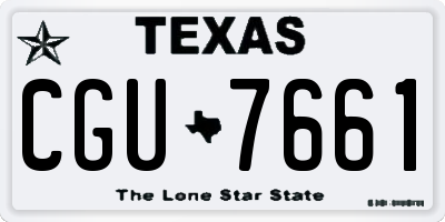 TX license plate CGU7661