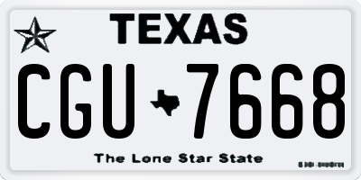 TX license plate CGU7668