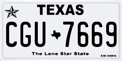 TX license plate CGU7669