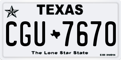 TX license plate CGU7670