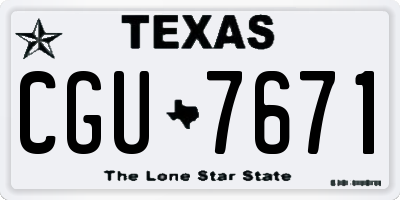 TX license plate CGU7671