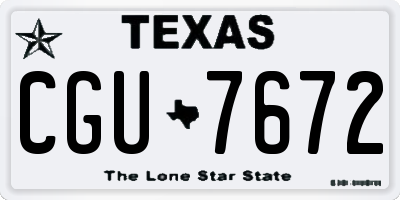 TX license plate CGU7672