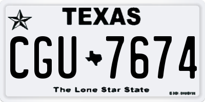 TX license plate CGU7674