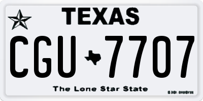 TX license plate CGU7707