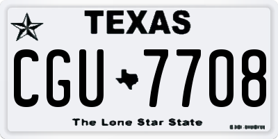 TX license plate CGU7708