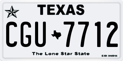 TX license plate CGU7712