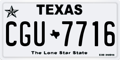 TX license plate CGU7716