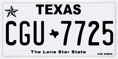 TX license plate CGU7725