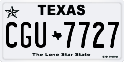 TX license plate CGU7727