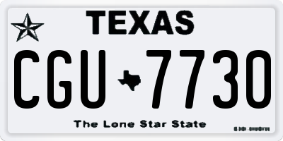 TX license plate CGU7730