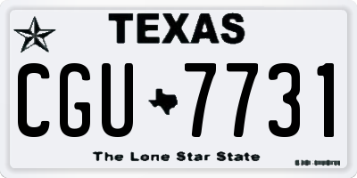 TX license plate CGU7731