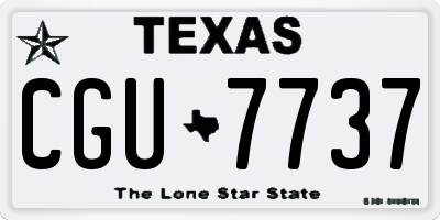 TX license plate CGU7737