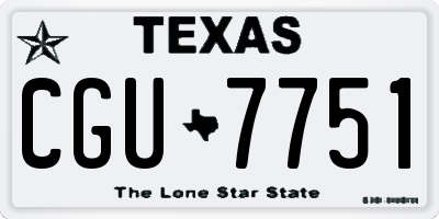 TX license plate CGU7751