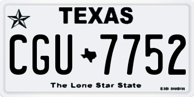 TX license plate CGU7752