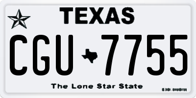 TX license plate CGU7755