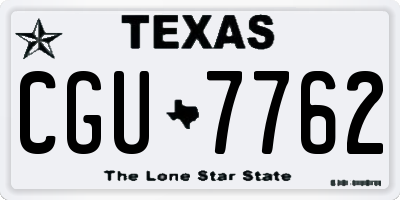 TX license plate CGU7762