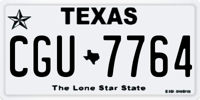 TX license plate CGU7764