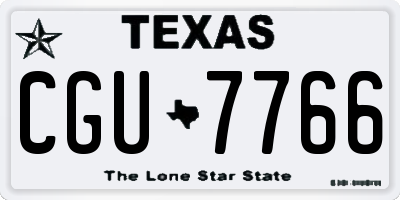 TX license plate CGU7766