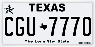 TX license plate CGU7770