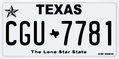 TX license plate CGU7781