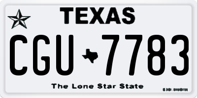 TX license plate CGU7783