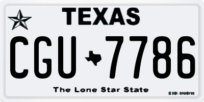 TX license plate CGU7786