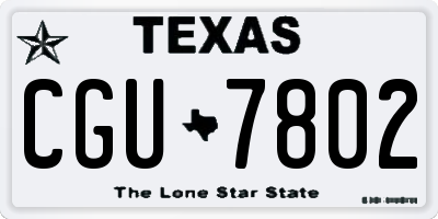 TX license plate CGU7802