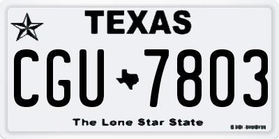 TX license plate CGU7803
