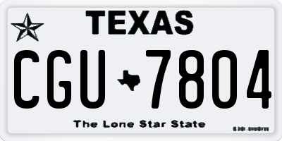 TX license plate CGU7804