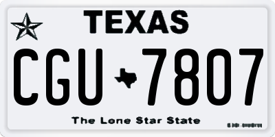 TX license plate CGU7807