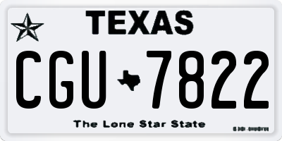 TX license plate CGU7822