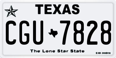 TX license plate CGU7828
