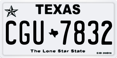 TX license plate CGU7832