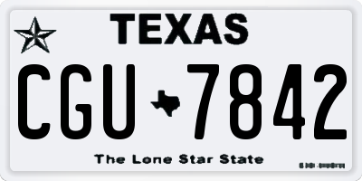 TX license plate CGU7842