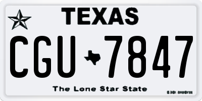 TX license plate CGU7847